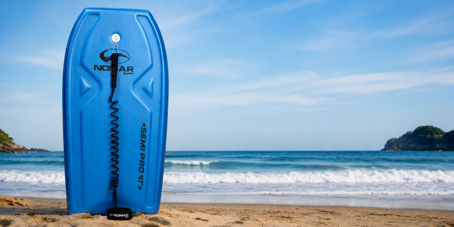 imagem de uma prancha de bodyboard na praia